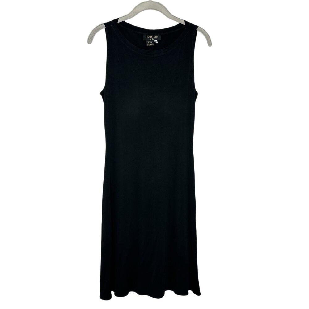 Ronen Chen Vintage Black Sleeveless Knee Length Dress Tunic Size Large